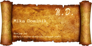Mika Dominik névjegykártya
